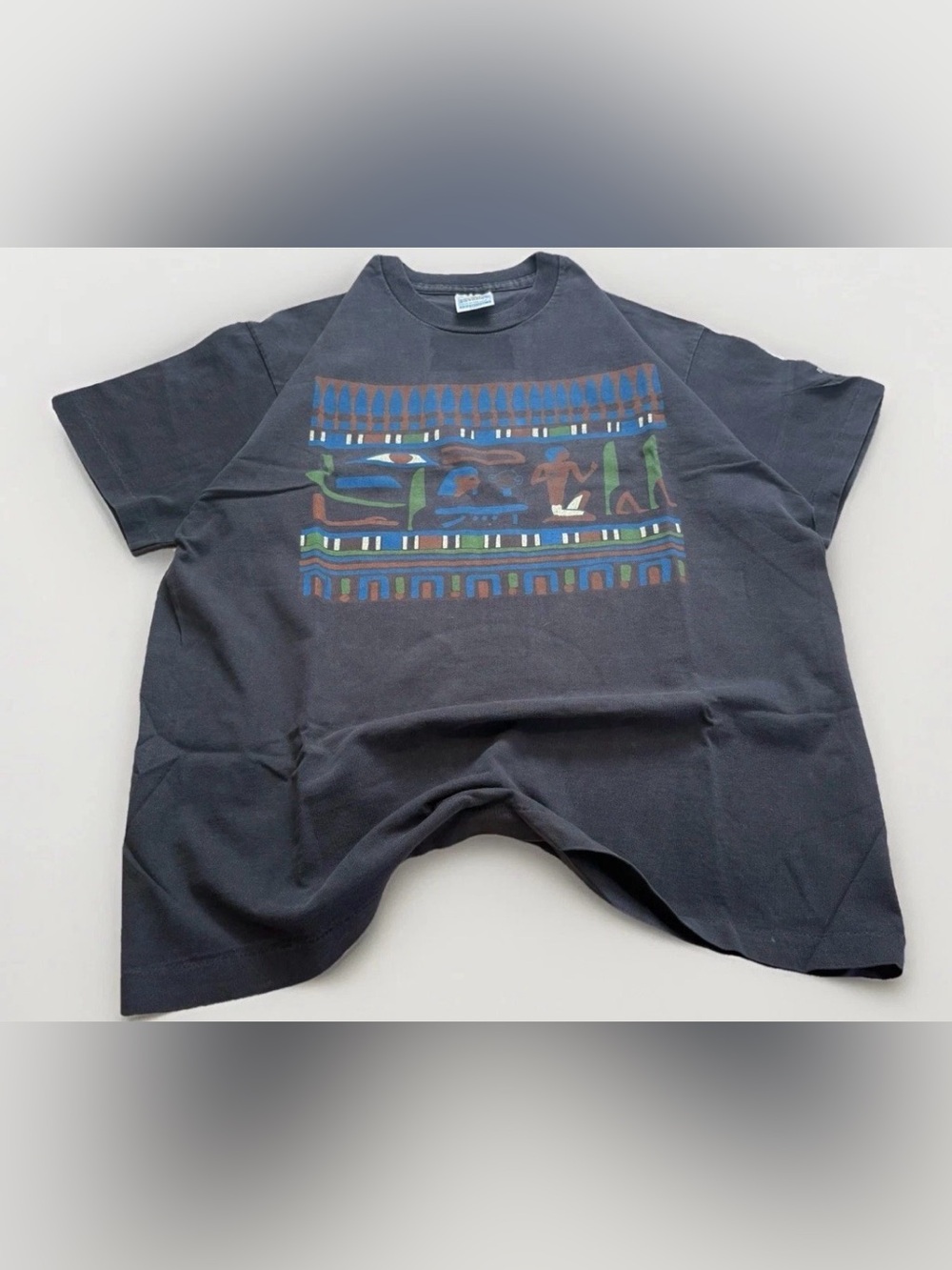Vintage British Museum T-Shirt Size XL Hieroglyphics Egyptian Screen Stars Tee